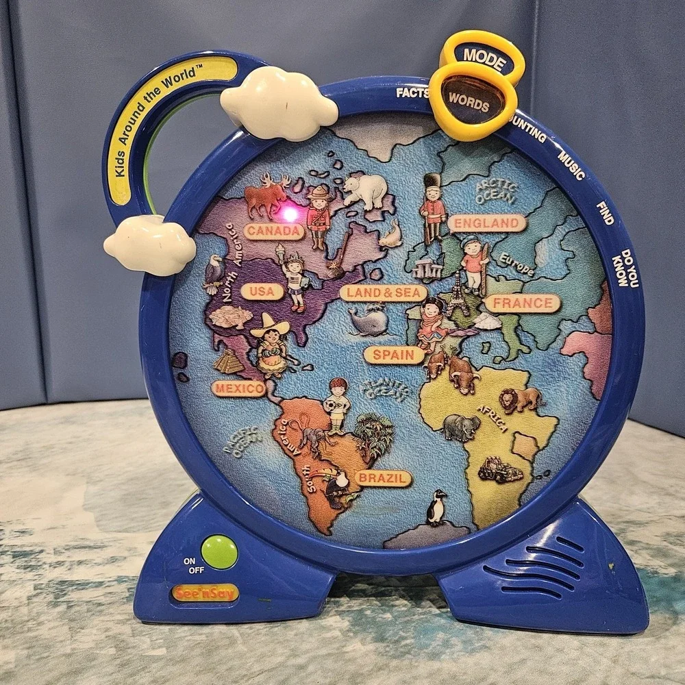 Mattel Kids Around The World See 'N Say Touchscreen Learning Toy 2000‎ WORKING